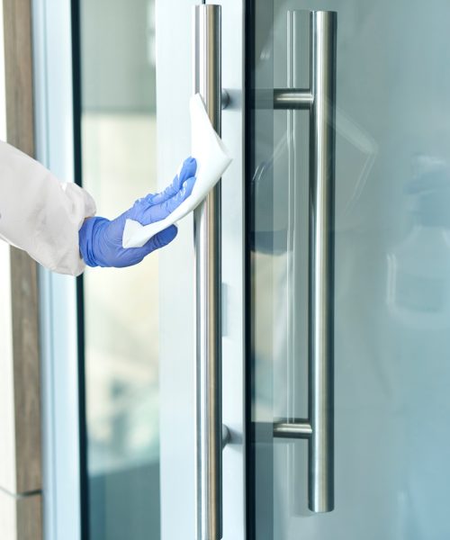 Door and door handle disinfection